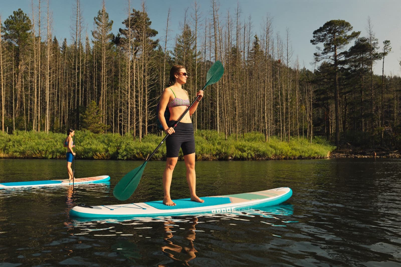 Paddleboard add-on on the camper roof rack