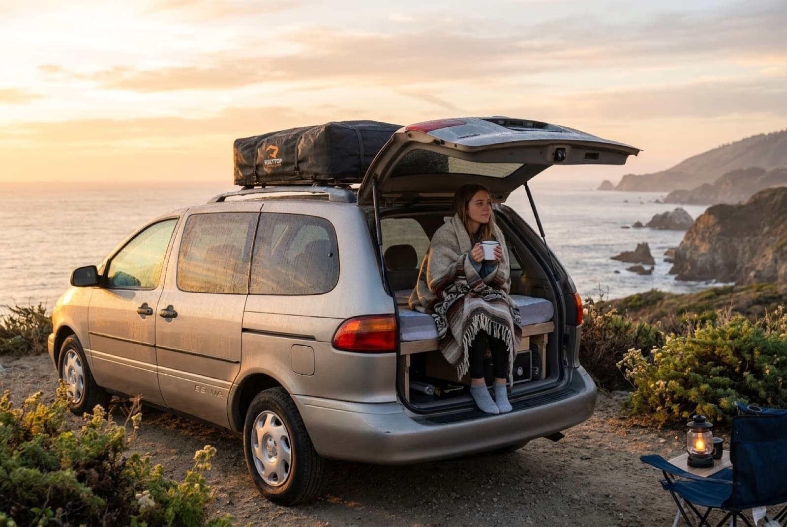 Morning coffee on the tailgate